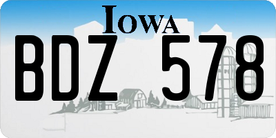 IA license plate BDZ578