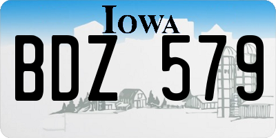 IA license plate BDZ579