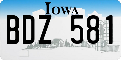 IA license plate BDZ581