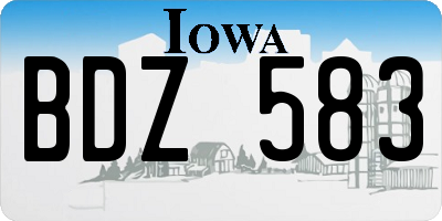 IA license plate BDZ583
