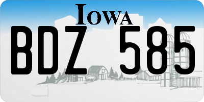 IA license plate BDZ585