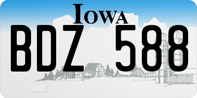 IA license plate BDZ588