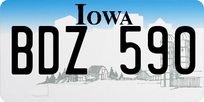 IA license plate BDZ590