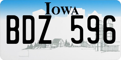 IA license plate BDZ596