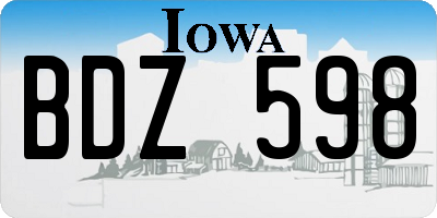 IA license plate BDZ598