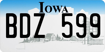 IA license plate BDZ599