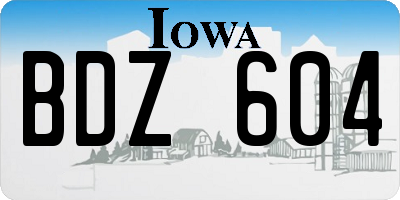 IA license plate BDZ604