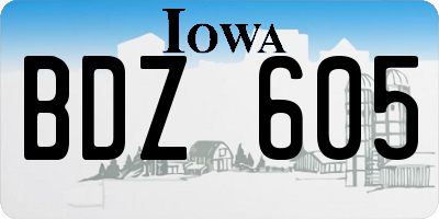 IA license plate BDZ605
