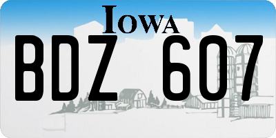 IA license plate BDZ607