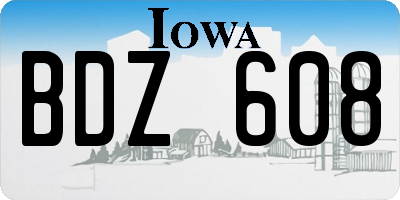IA license plate BDZ608