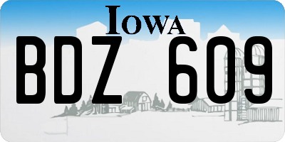 IA license plate BDZ609