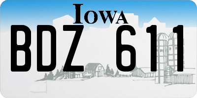IA license plate BDZ611