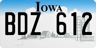 IA license plate BDZ612