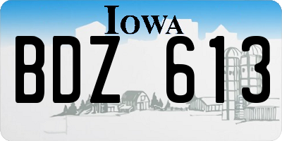IA license plate BDZ613