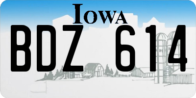IA license plate BDZ614