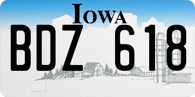 IA license plate BDZ618