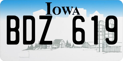 IA license plate BDZ619