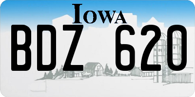 IA license plate BDZ620