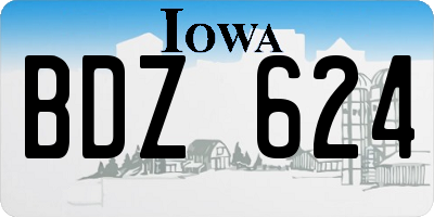 IA license plate BDZ624