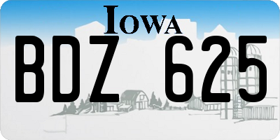 IA license plate BDZ625