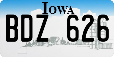 IA license plate BDZ626