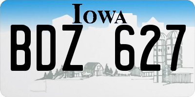 IA license plate BDZ627