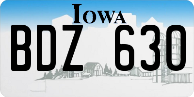 IA license plate BDZ630