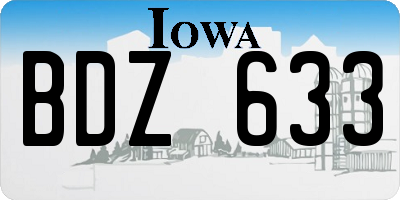 IA license plate BDZ633