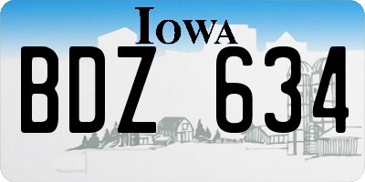 IA license plate BDZ634
