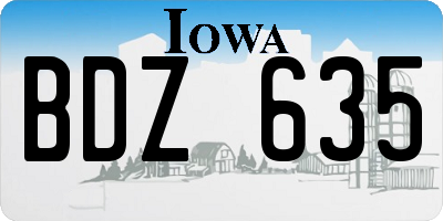 IA license plate BDZ635