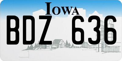 IA license plate BDZ636