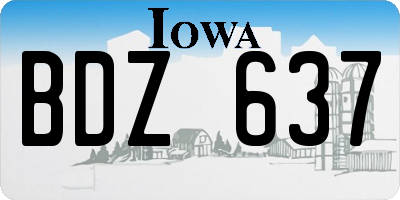 IA license plate BDZ637