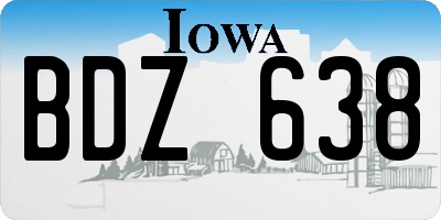 IA license plate BDZ638