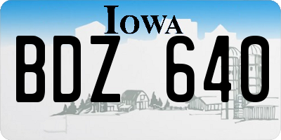 IA license plate BDZ640