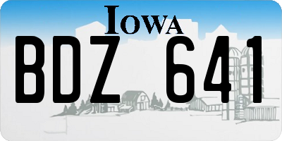 IA license plate BDZ641