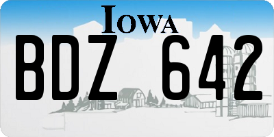 IA license plate BDZ642