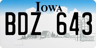 IA license plate BDZ643