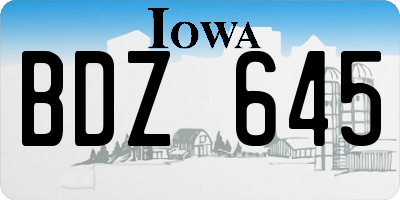 IA license plate BDZ645