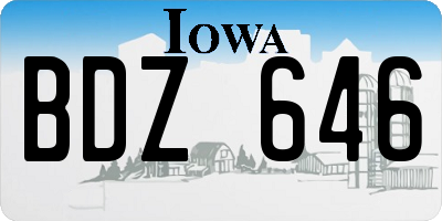 IA license plate BDZ646