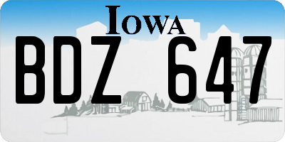 IA license plate BDZ647