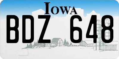 IA license plate BDZ648