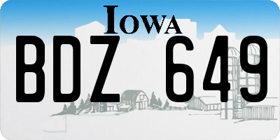 IA license plate BDZ649