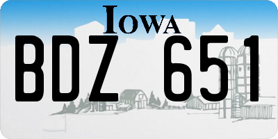 IA license plate BDZ651