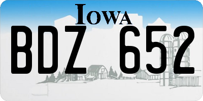 IA license plate BDZ652