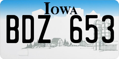 IA license plate BDZ653