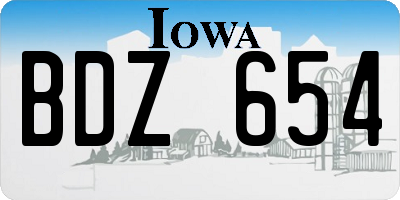 IA license plate BDZ654