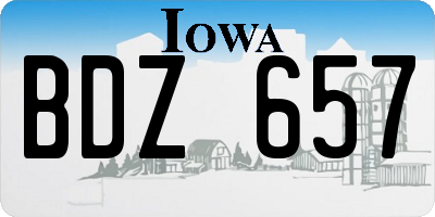 IA license plate BDZ657