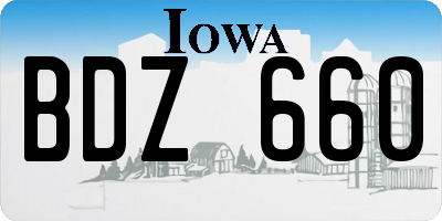 IA license plate BDZ660