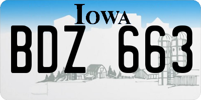 IA license plate BDZ663