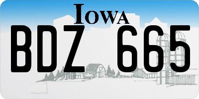 IA license plate BDZ665